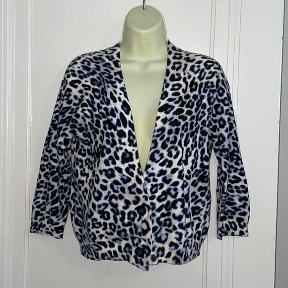 Chico’s leopard print button front cardigan sweater - Picture 1 of 9